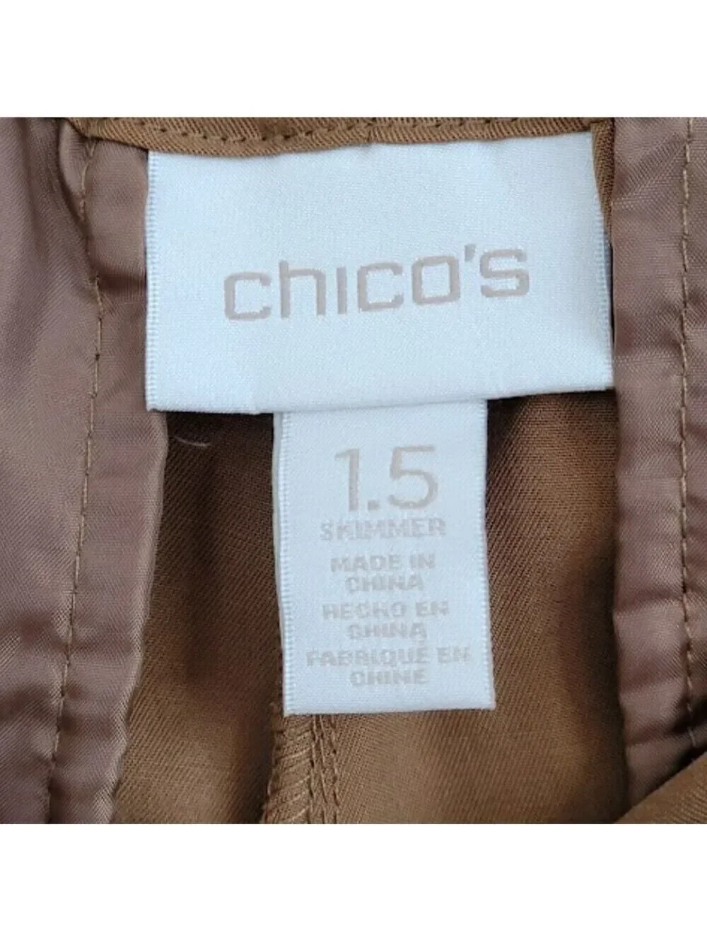 Chico's Front Pleated Skimmer Ankle Pants Tencel Brown Lightweight Flowy Size 10